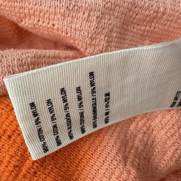 Free People Pullover Sweater Orange Tie Dye Henley Sunrise Polo Rib Collar M - Picture 6 of 6